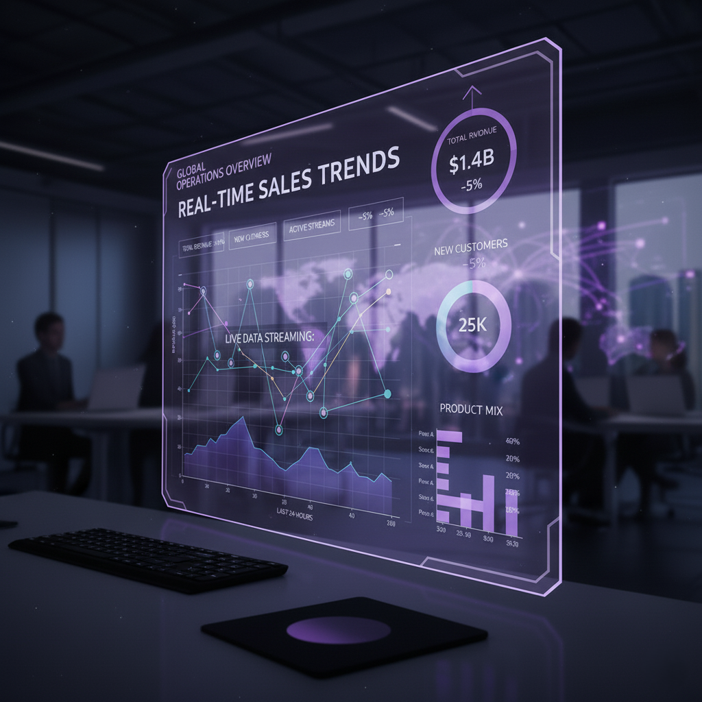 Real-time data streaming chart showing sales trends